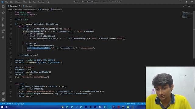 Python project GUI chat app socket tkinter with multiple client chat window смотреть онлайн