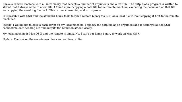 Run a remote script on a local file via SSH смотреть онлайн