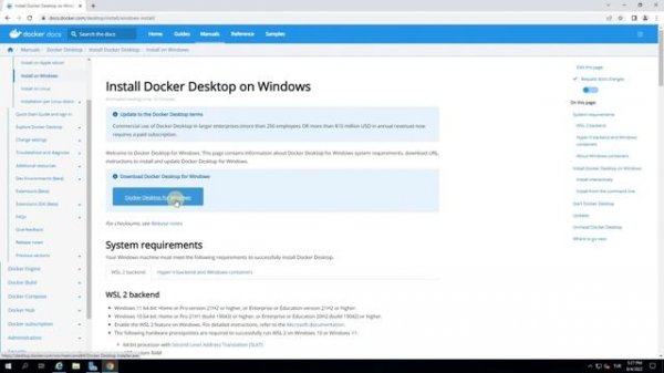 Docker Desktop Installation on Windows Server 2019