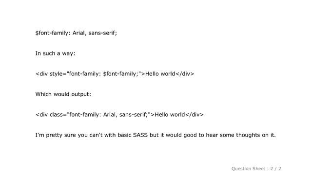 HTML : Using SASS variables to generate inline CSS смотреть онлайн