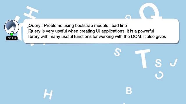 jQuery : Problems using bootstrap modals : bad line смотреть онлайн