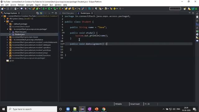 Core Java (Access Modifier-Public) смотреть онлайн