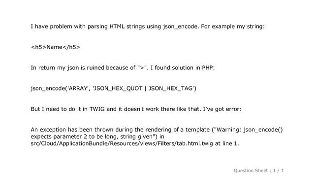 HTML : Json_Encode with Html String in Twig смотреть онлайн