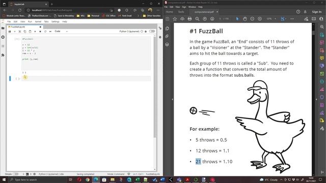 101 Computational Problems to solve #1 Fuzzball (Python) смотреть онлайн