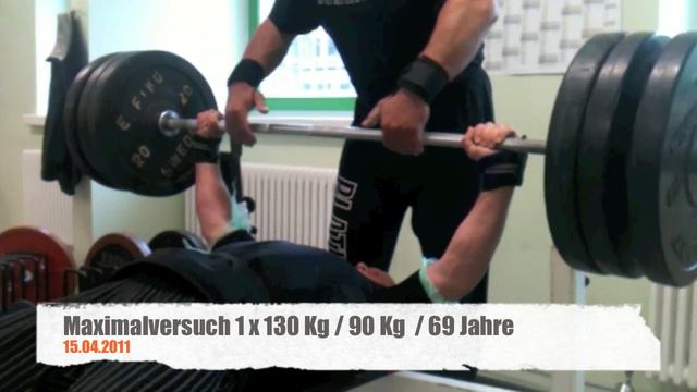 bench press 1 x 130 kg / 286 lbs @ 69 years смотреть онлайн