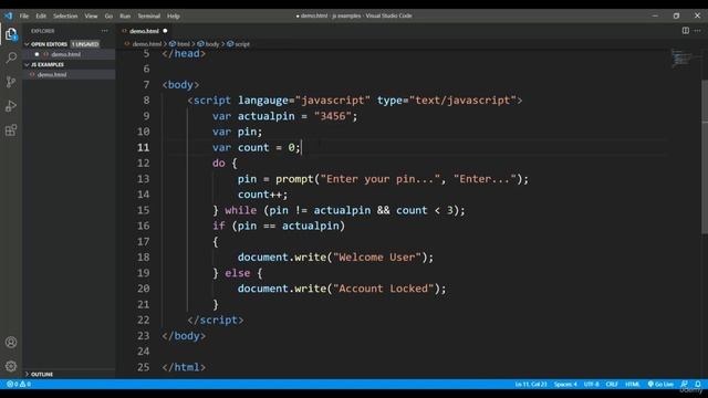 JavaScript Do While Loop смотреть онлайн