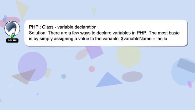 PHP : Class - variable declaration смотреть онлайн