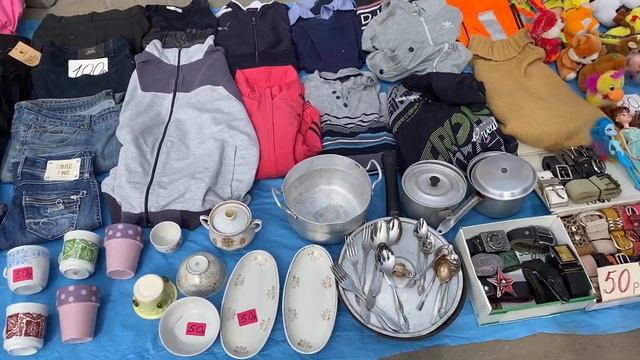 Поход на блошиный рынок перед Пасхой. Много классных старинных вещей, показываю что сколько стоит смотреть онлайн