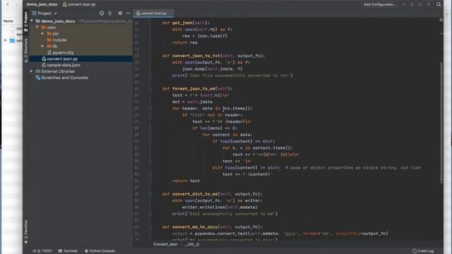 Python | Pypandoc, convert JSON to docx, txt, or md. смотреть онлайн