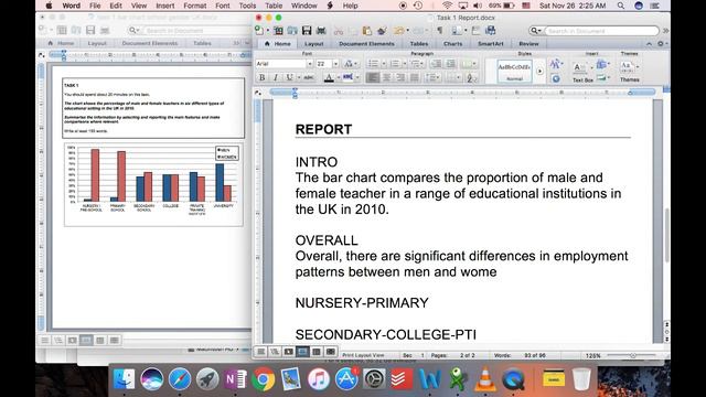 IELTS Task 1: percentage of male and female teachers in six different types of educational setting смотреть онлайн