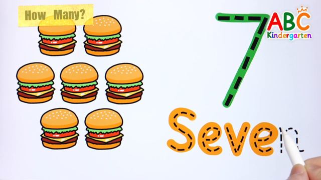 Learn how to write the number 7 and practice writing it six times | Tracing number for kids смотреть онлайн