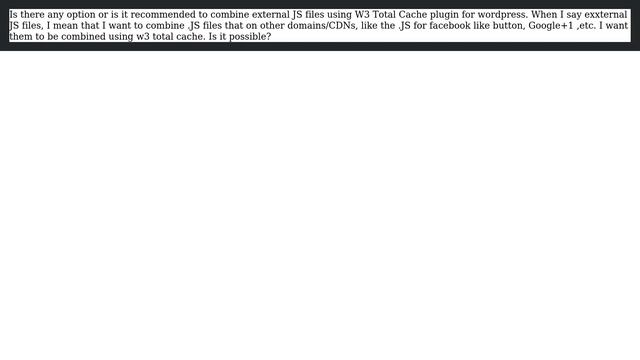 Wordpress: Combile External JS files using W3 Total Cache смотреть онлайн