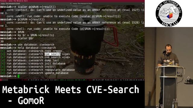 Hack.lu 2016 Lightning Talk - Metabrik Meets CVE-Search by GomoR смотреть онлайн