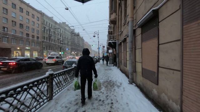 Saint Petersburg - Walking winter Furshtatskaya Ulitsa - Russia смотреть онлайн