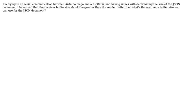 Arduino: What is the maximum size of Static Json Document in Arduino JSON? смотреть онлайн
