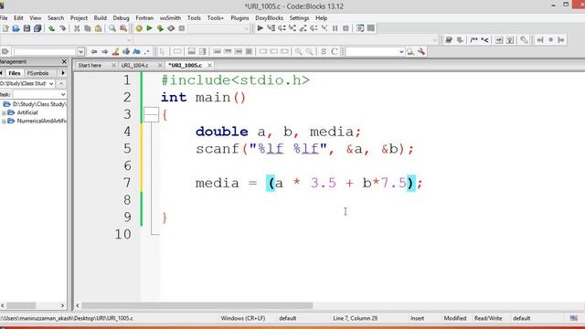 URI Online Judge 1005 Solution in C Programming Video смотреть онлайн