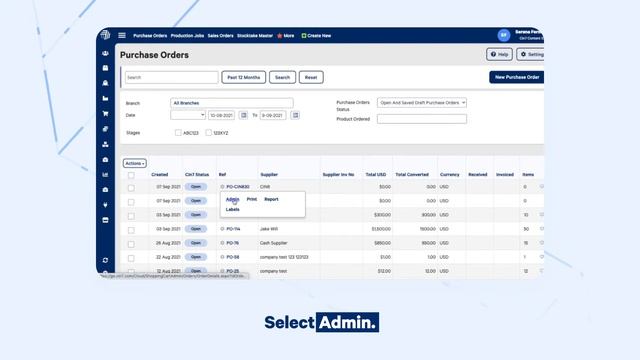 Purchase Order Admin Page смотреть онлайн