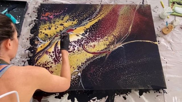 “Pendulum” Pearl cloud-over, with detailed recipes | Huge dramatic fluid art! смотреть онлайн