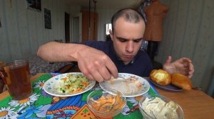 МУКБАНГ АСМР ВЫПЕЧКА / КУРИЦА ГРИЛЬ / CHICKEN / САЛАТ ОВОЩНОЙ/ СОУС/ ОБЖОР/ EATING ASMR Mukbang #566