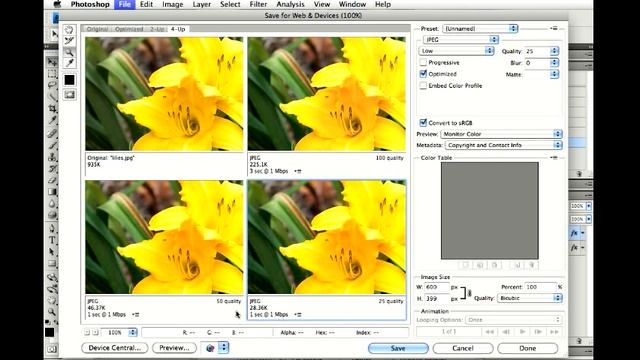 Photoshop CS4 Optimize and save for web смотреть онлайн