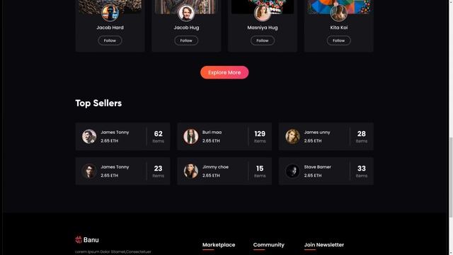 Banu - NFT Marketplace Figma Template nft platform figma смотреть онлайн