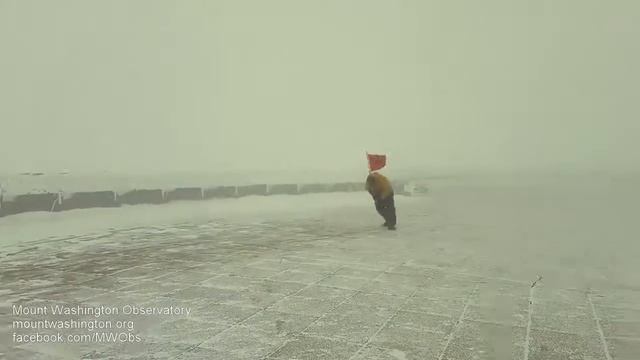 Метеоролог борется с ветром за установку флага смотреть онлайн