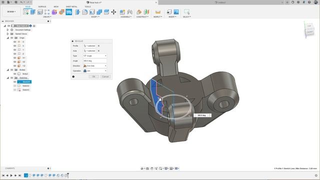 Команда Fusion 360 - Revolve смотреть онлайн