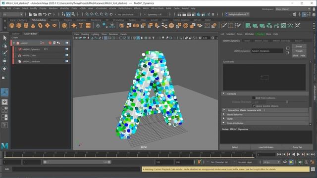 Maya MASH | Distribute on Mesh & Dynamic, MASH Cache смотреть онлайн
