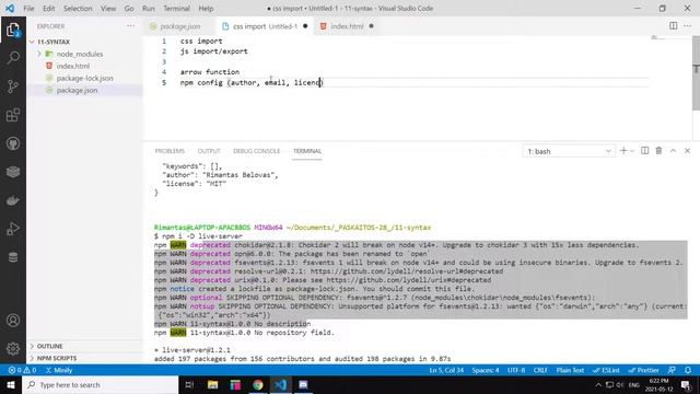 Syntax: package.json konfiguravimas - 28 grupė (35) смотреть онлайн
