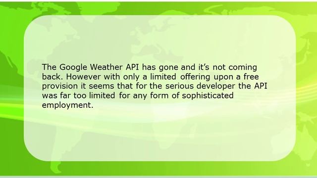 The loss of the Google weather API смотреть онлайн