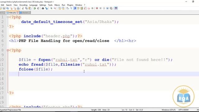 PHP Fandamental Tutorial Class-38: How to use open,fread,fclose,fgets,fgetc and feof function in ph смотреть онлайн