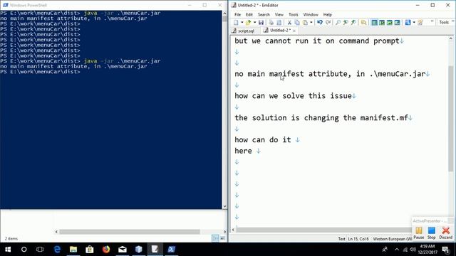 no main manifest attribute, in jar file. how to solve it manualy or with netbeans смотреть онлайн