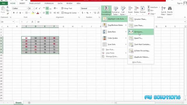 EXCEL 2013 Tutorial 14 in HINDI - Conditional formatting Part 2 смотреть онлайн