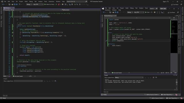 Send Data From Python To Unity TCP Socket смотреть онлайн