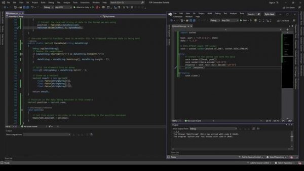 Send Data From Python To Unity TCP Socket