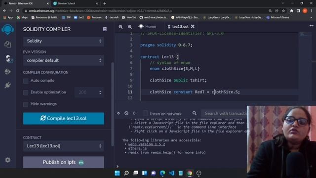 Enum, Pure Function and Constant || Hello Solidity || Lec 13 смотреть онлайн