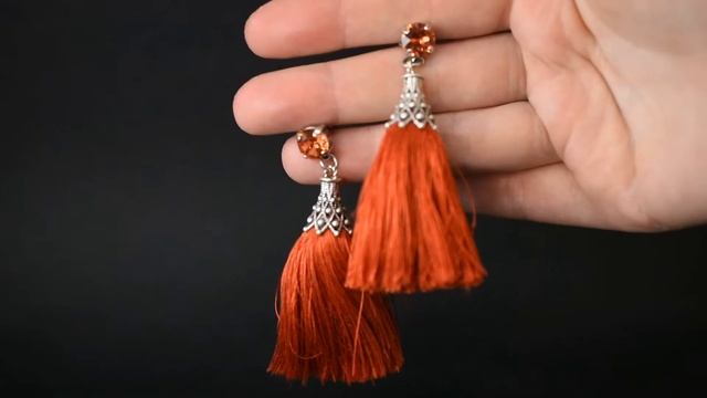 Текстильные серьги FIESTA посеребренные c кристаллами Сваровски смотреть онлайн