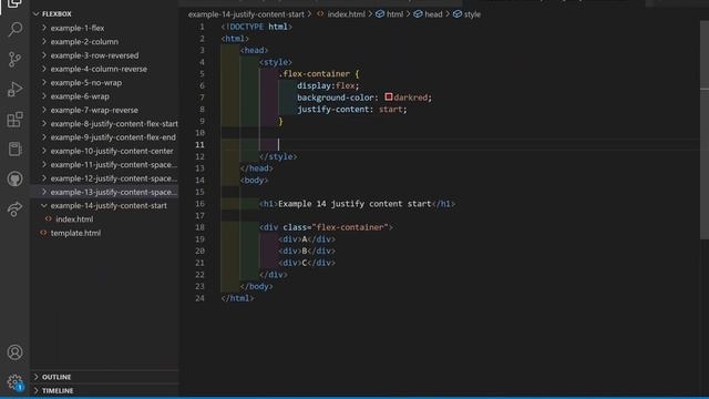 Setting up flex justify content start смотреть онлайн