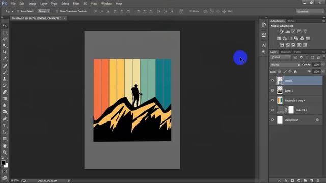 Hike T-Shirt Design In Adobe Photoshop Tutorial смотреть онлайн