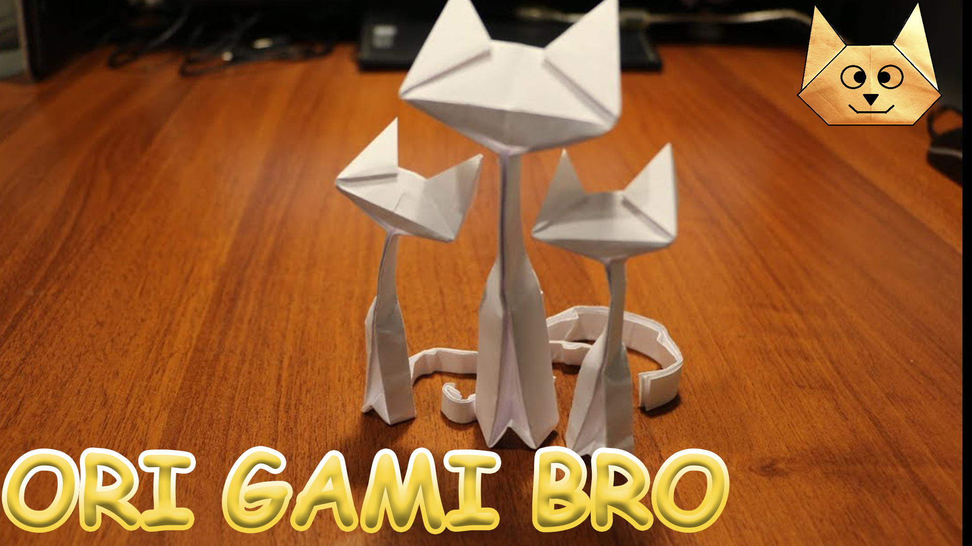 Как сделать кошку из бумаги. Оригами кошка. смотреть онлайн