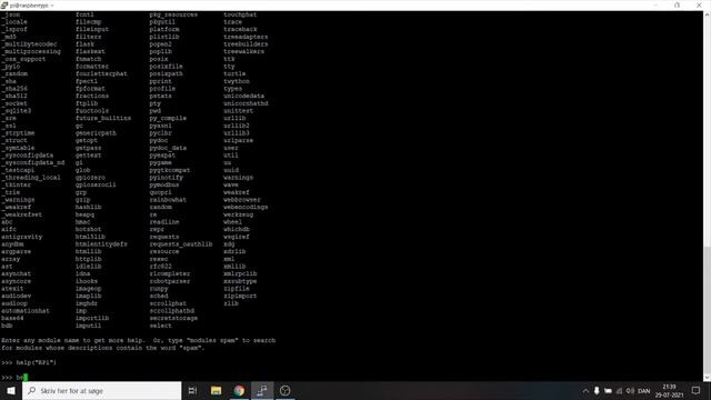 Python help("modules") find dokumentation смотреть онлайн