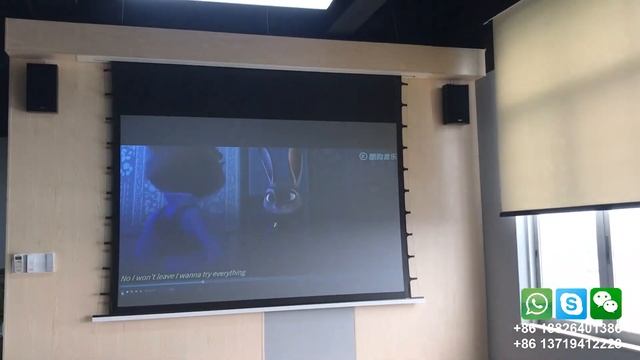 In-Ceiling Motorised Recessed ALR Black Projection Screen With Epson PowerLite 2042