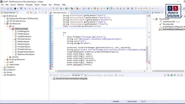 Insertion Servlet with JDBC | YCMOU TYBCA Adv Java Practical 2.2 | Asterix Solution смотреть онлайн