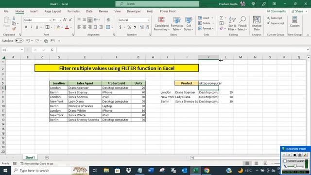 Filter multiple values using FILTER function in Excel смотреть онлайн
