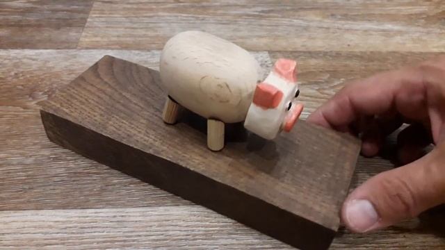 игрушка детская свинка поделка своими руками из дерева DIY смотреть онлайн