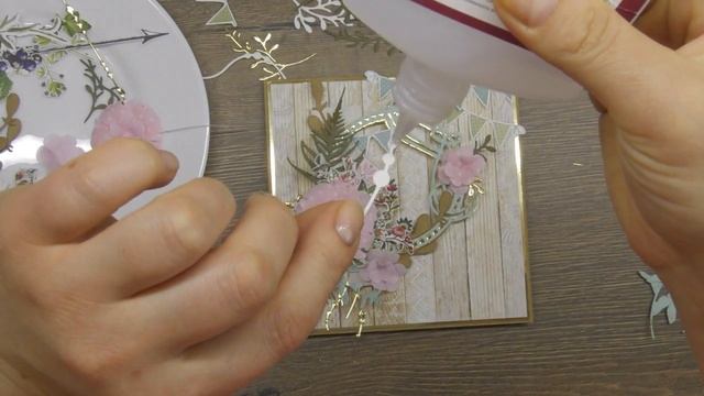 DIY Открытка своими руками. Цветы из ткани/ Cardmaking Step-by-step Tutorial.