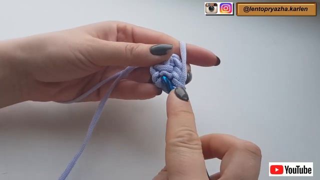 Ручка крючком из шнура для вязаной сумки или рюкзака смотреть онлайн