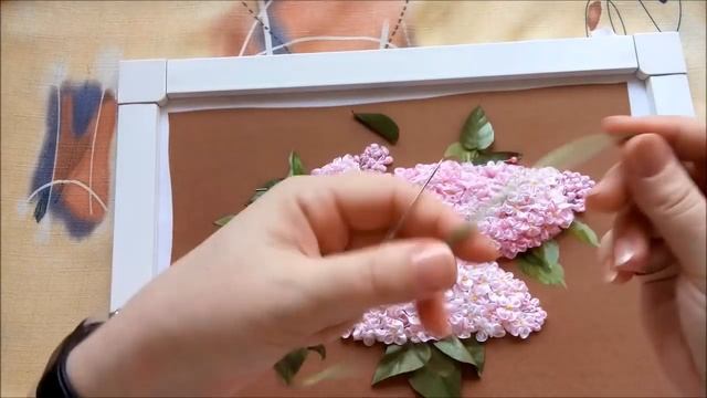 МК. Вышиваем сирень на принте. Часть 5. Листики. Ветка с листиками. смотреть онлайн