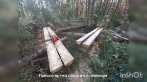 СТОЛ ИЗ БРЕВНА своими руками за 1000р