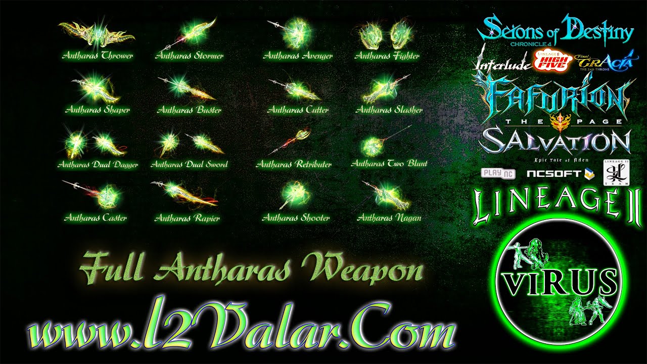 Full Complete Antharas Weapons For The Www.L2Valar.Com Lineage II - High Five. ◄√i®uS►